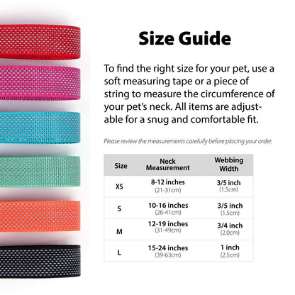 Custom Engraved Reflective Nylon Dog Collar