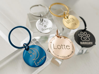 Personalized Pet ID Tag: Engraved Dog Name, Silent Design