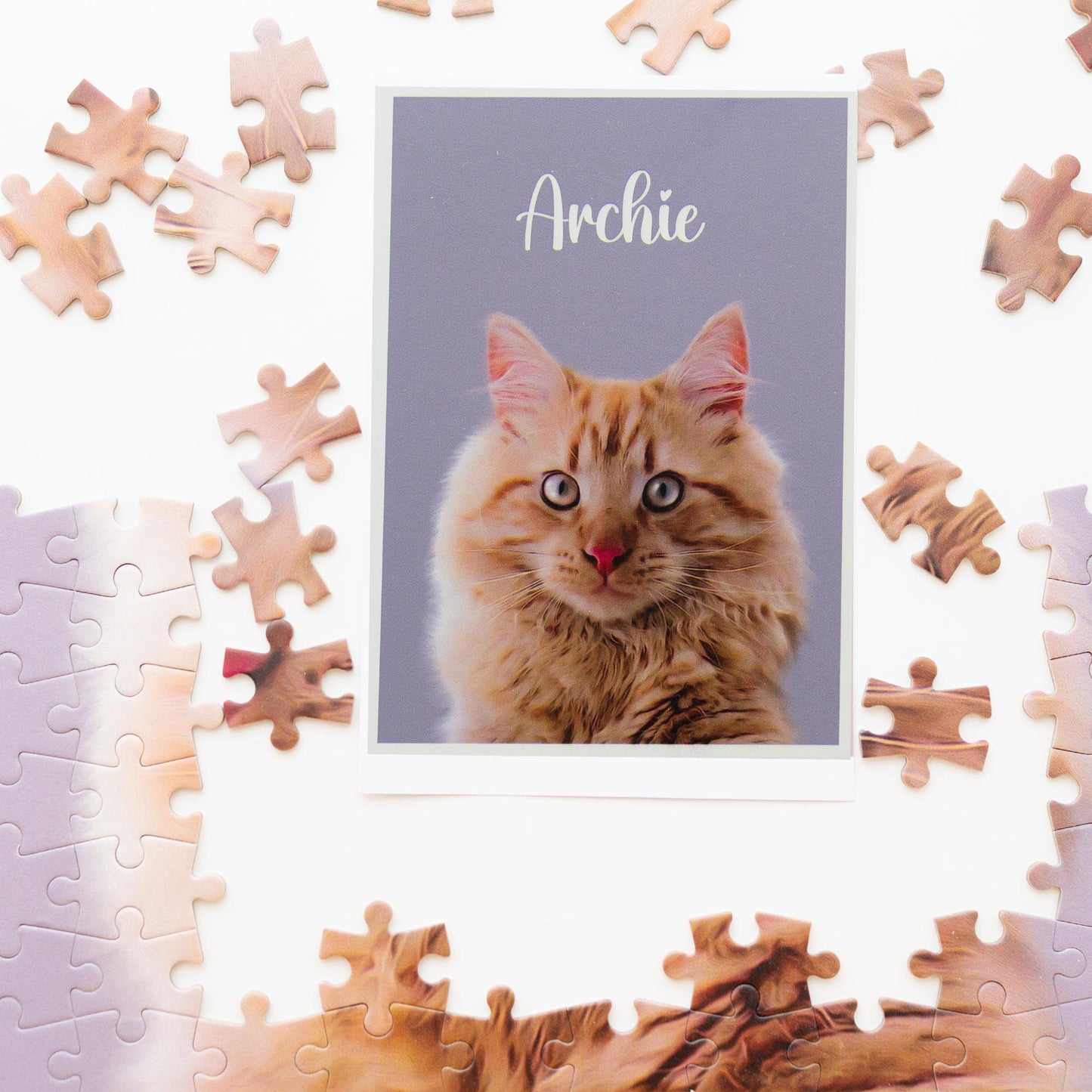 Custom Pet Portrait Jigsaw Puzzle – Personalized Dog & Cat Memorial Gifts, 200 Pieces (9.8x13.8 Inches)