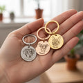 Custom Engraved Pet Portrait Keychain - Stainless Steel