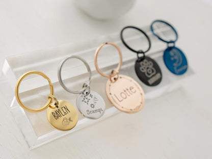 Personalized Pet ID Tag: Engraved Dog Name, Silent Design