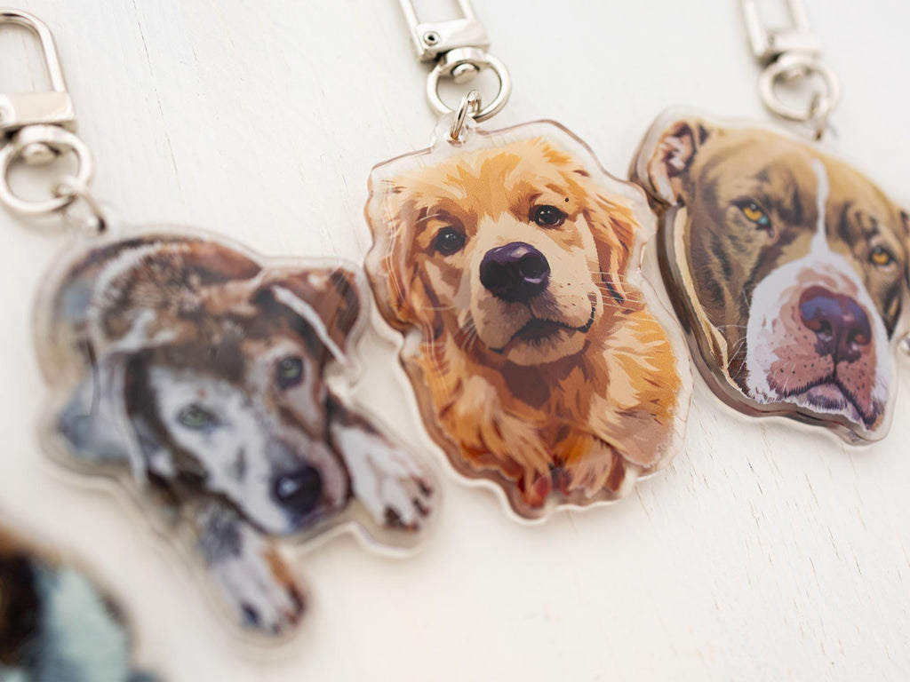 Custom Pet Portrait Photo Acrylic Keychain