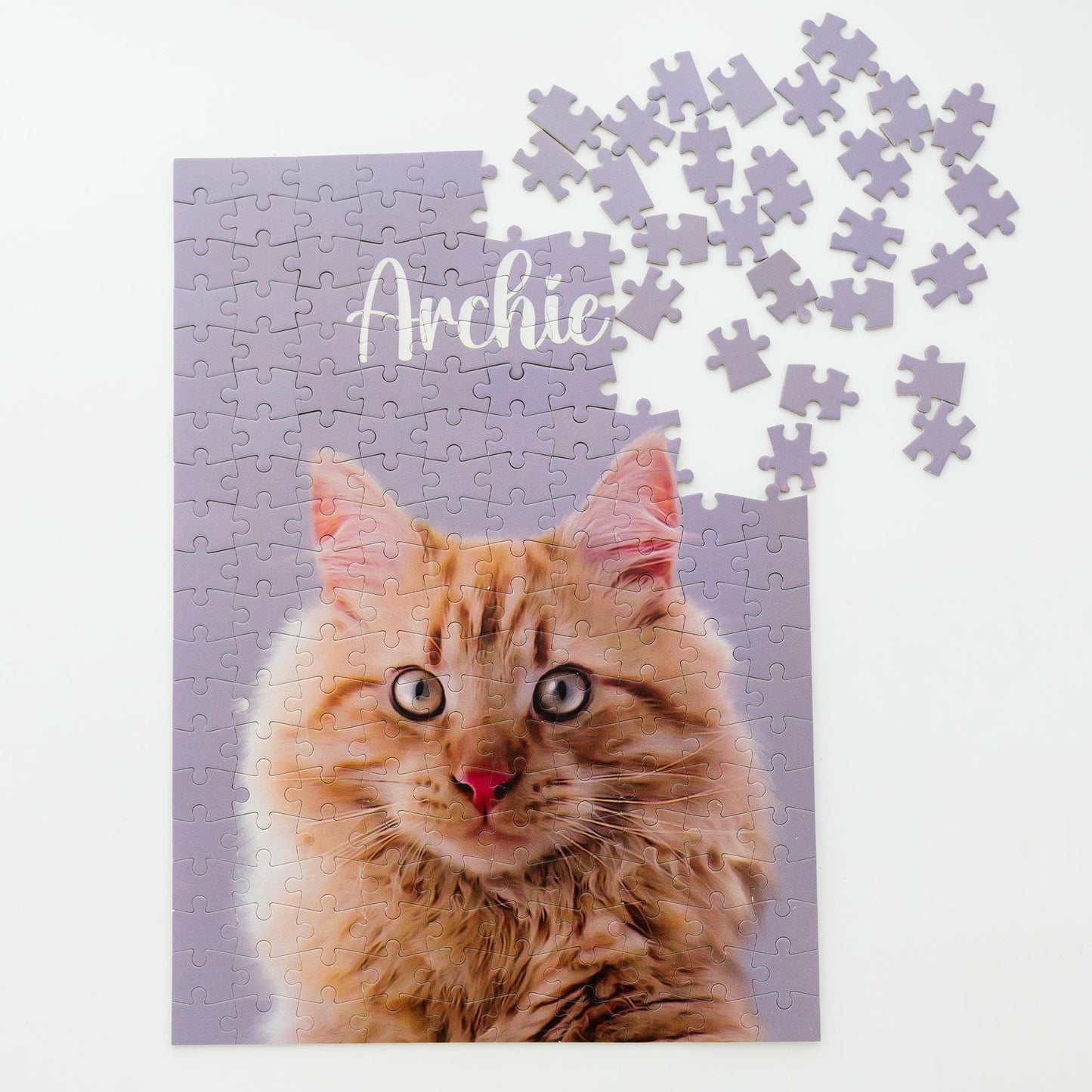 Custom Pet Portrait Jigsaw Puzzle – Personalized Dog & Cat Memorial Gifts, 200 Pieces (9.8x13.8 Inches)
