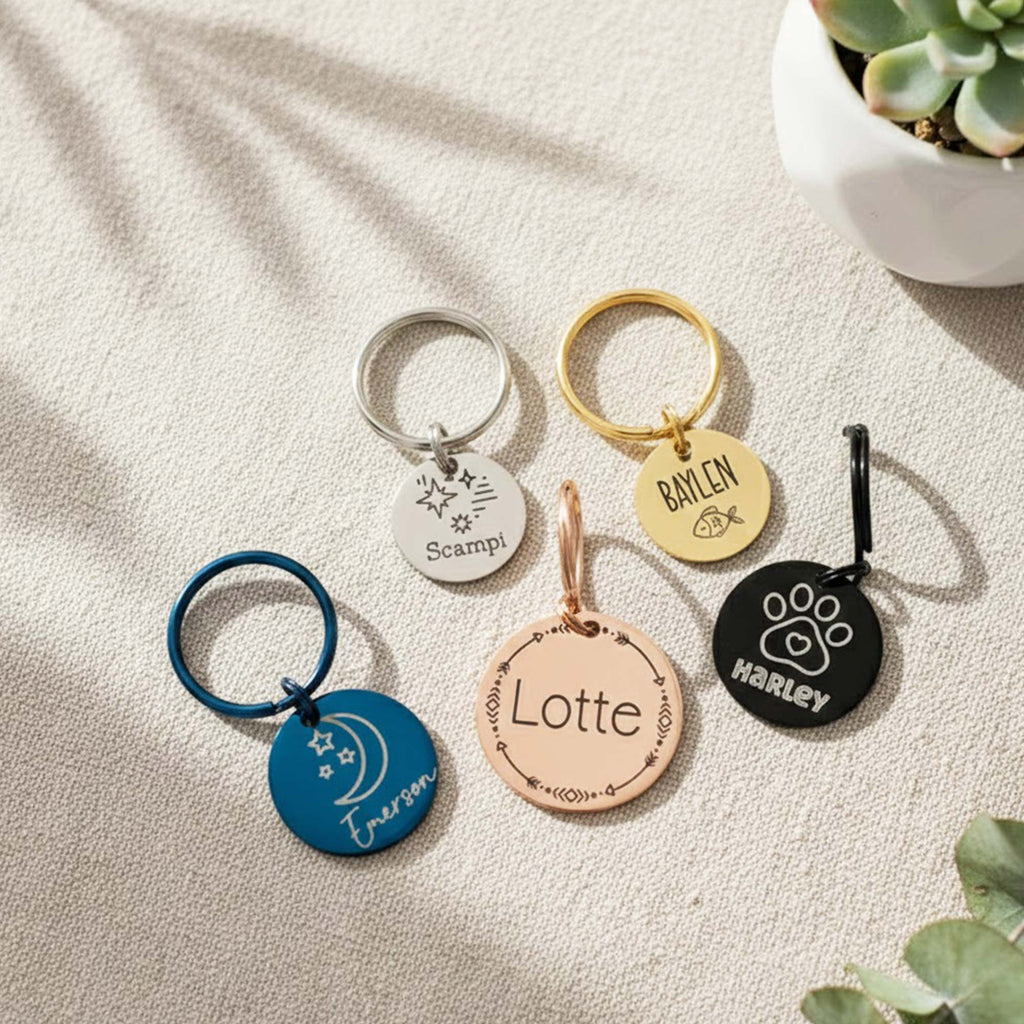 Personalized Pet ID Tag: Engraved Dog Name, Silent Design